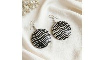 New Design Painting Wood Earrings Black & White